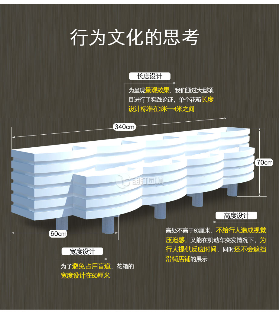 人行道绿化花箱尺寸设计