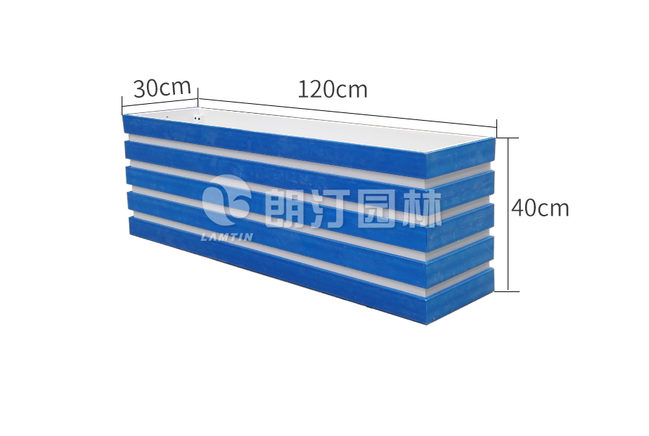 长形蓝白条纹PVC花箱尺寸图